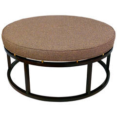 Large Mid-Century Round Ottoman