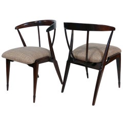 Vintage Pair of Danish Sculptural Chairs