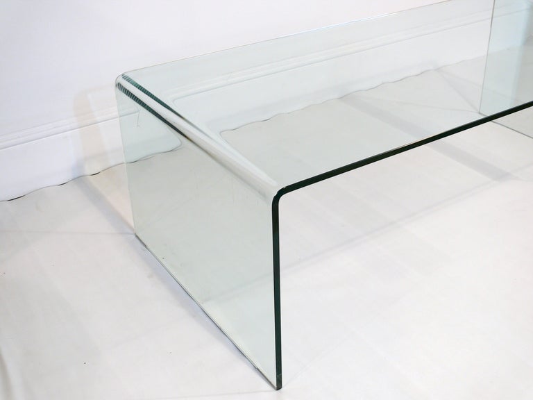 20th Century Glass Waterfall Coffee/Cocktail Table