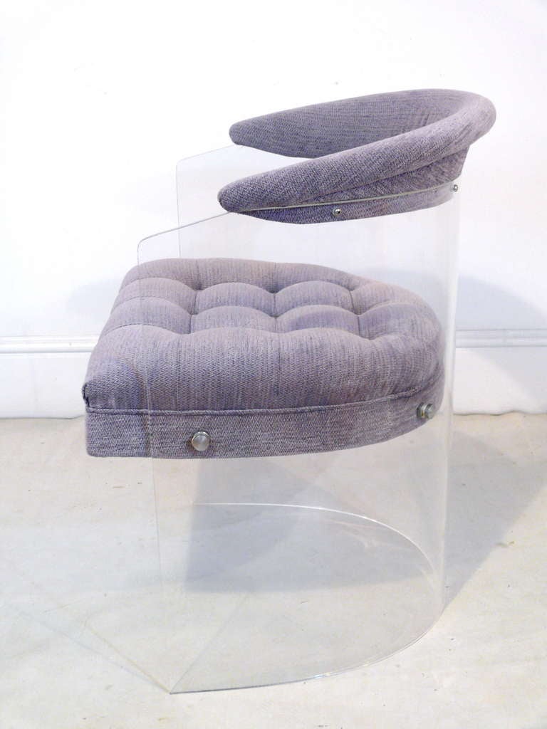 20th Century Lucite Barrel Back Chair