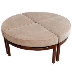 Used Mid Century Upholstered Sectional Ottoman/Cocktail Table
