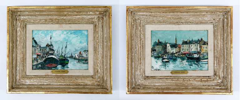 French painter, Fernand Herbo, painted many landscapes and cityspapes that involved a body of water. This pair of paintings called 