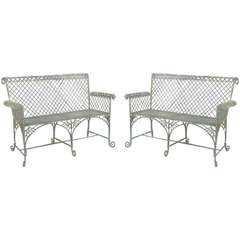Pair of Classic Wire Garden Benches