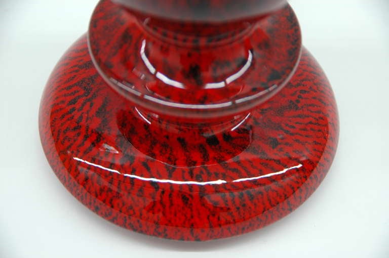 Mid-20th Century Red Slip Glazed Baluster Form Lamp For Sale