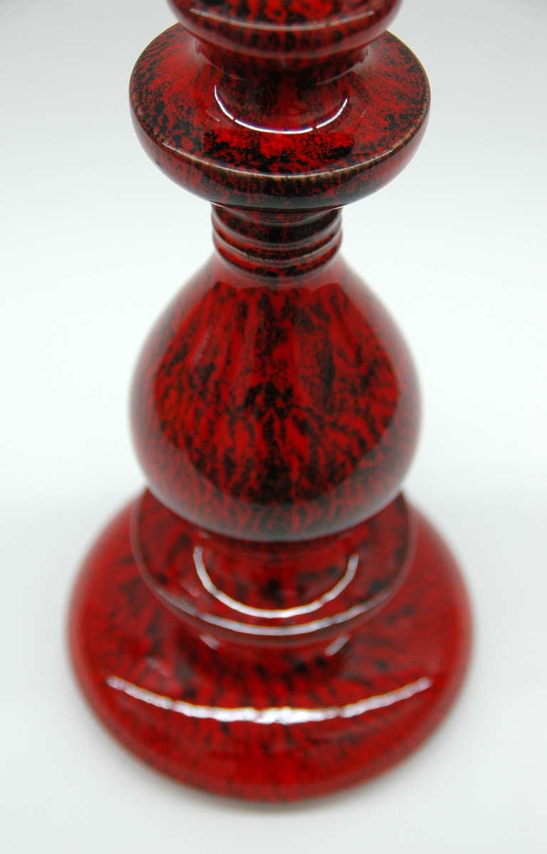 American Red Slip Glazed Baluster Form Lamp For Sale
