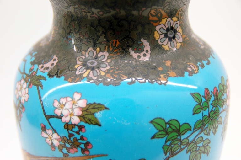 Cloisonné-Öllampe von Theodore Deck (Messing)