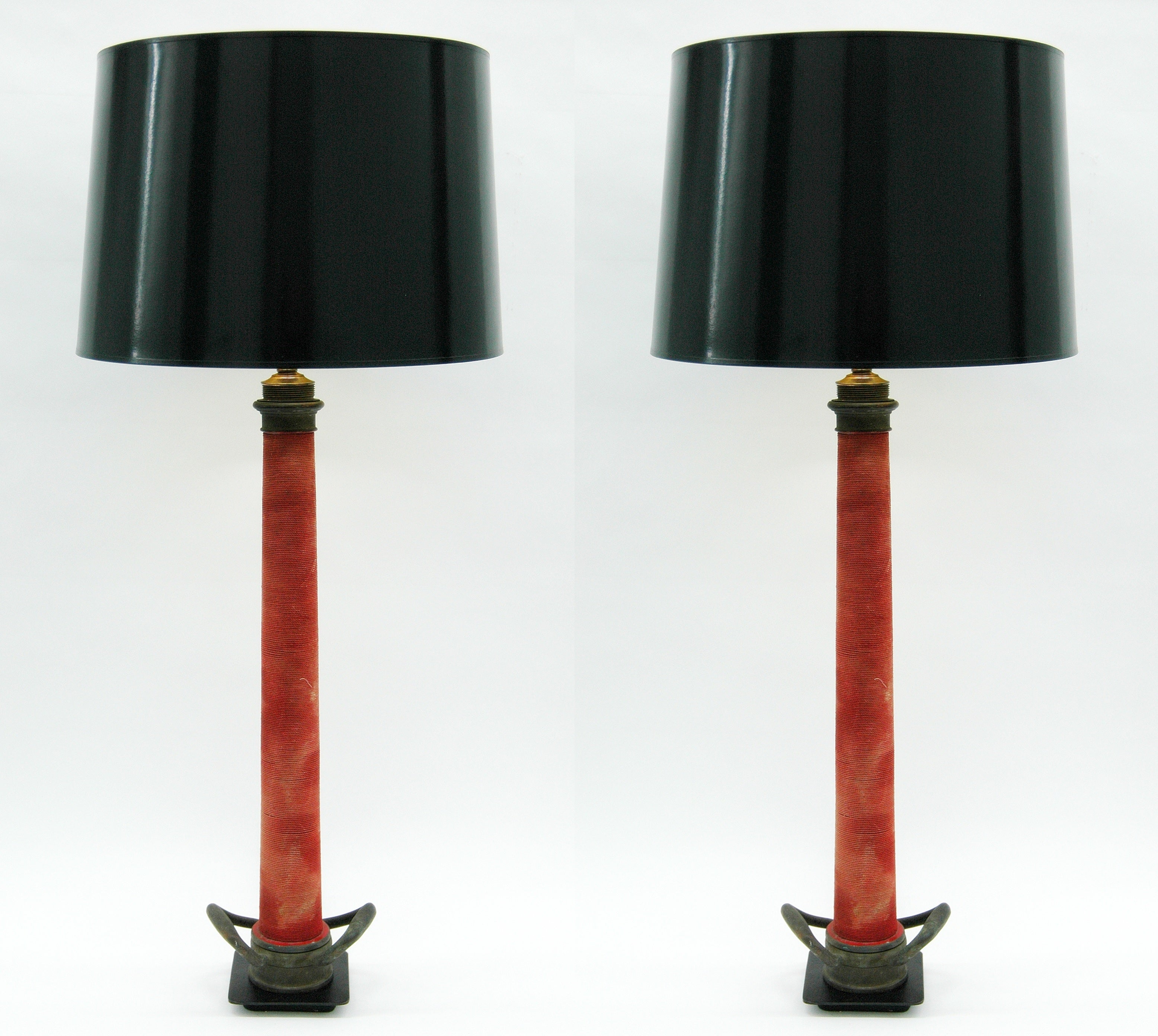 Pair of Vintage Fire Hose Table Lamps
