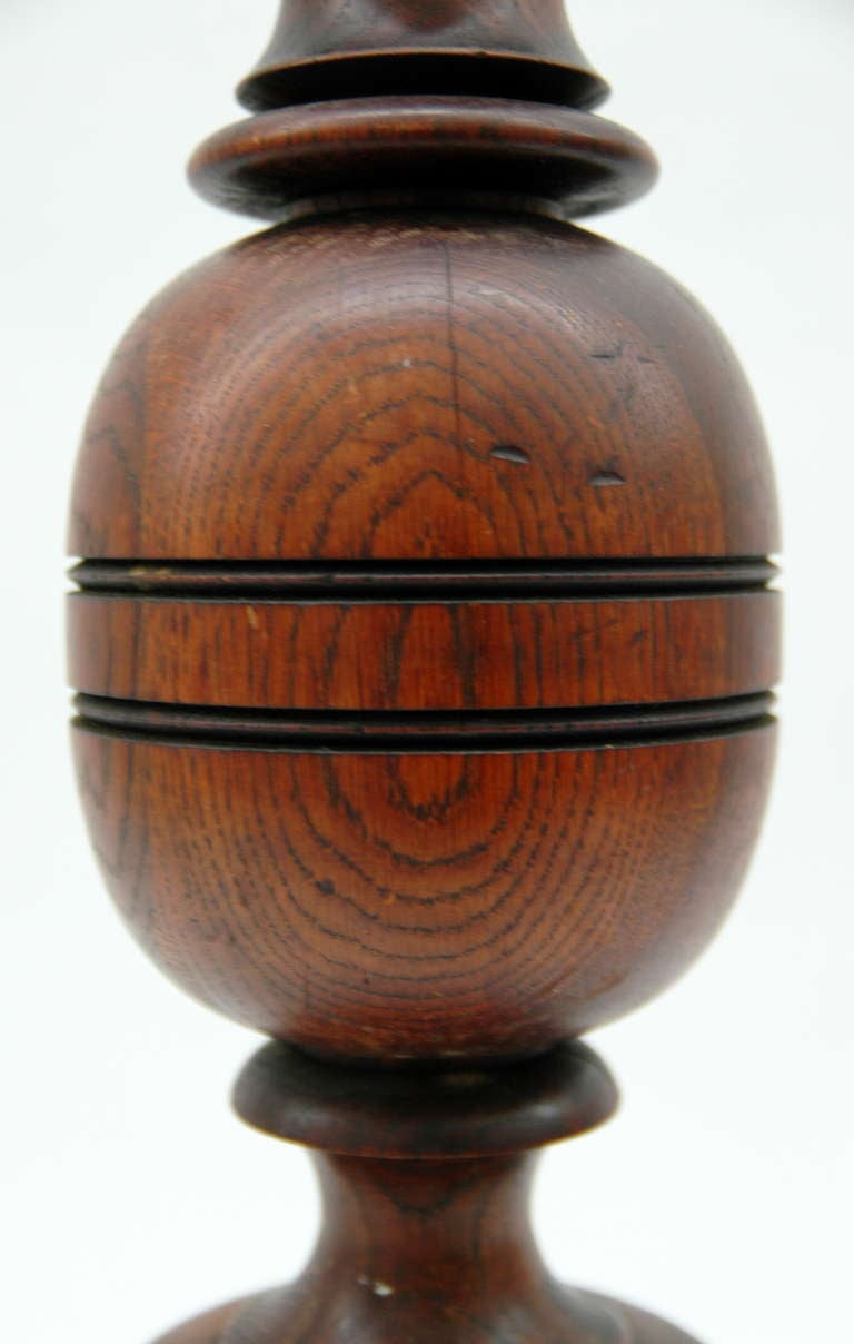 Schoolhouse Unusual Turned Wood Lamp