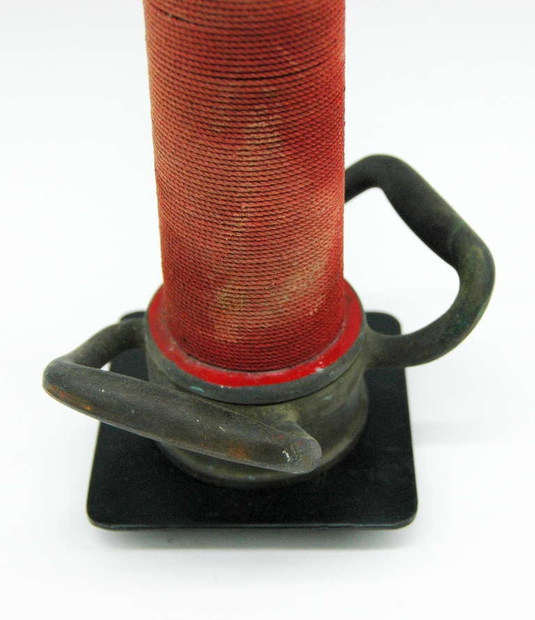 Paire de vieilles lampes de table en tuyau d'incendie 2