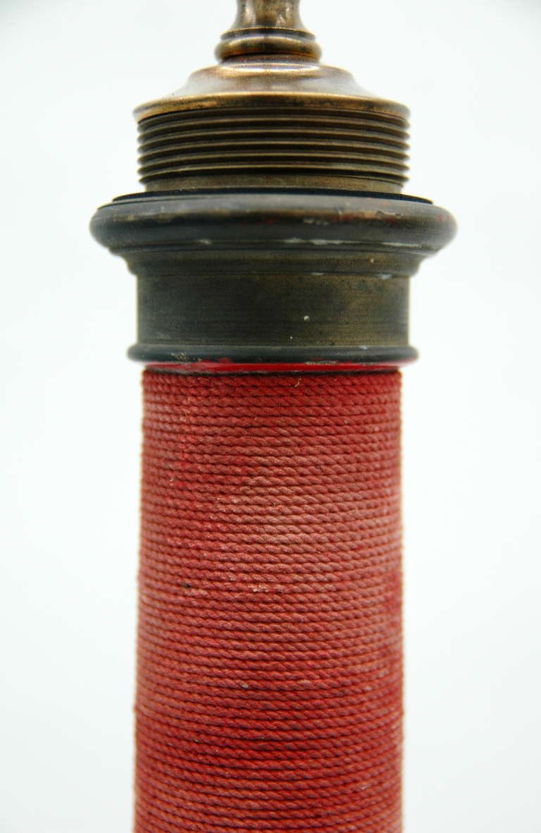 Mid-20th Century Pair of Vintage Fire Hose Table Lamps