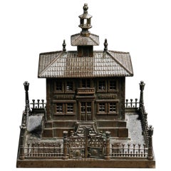 Antique Bronze Model of a Building, French, circa 1910