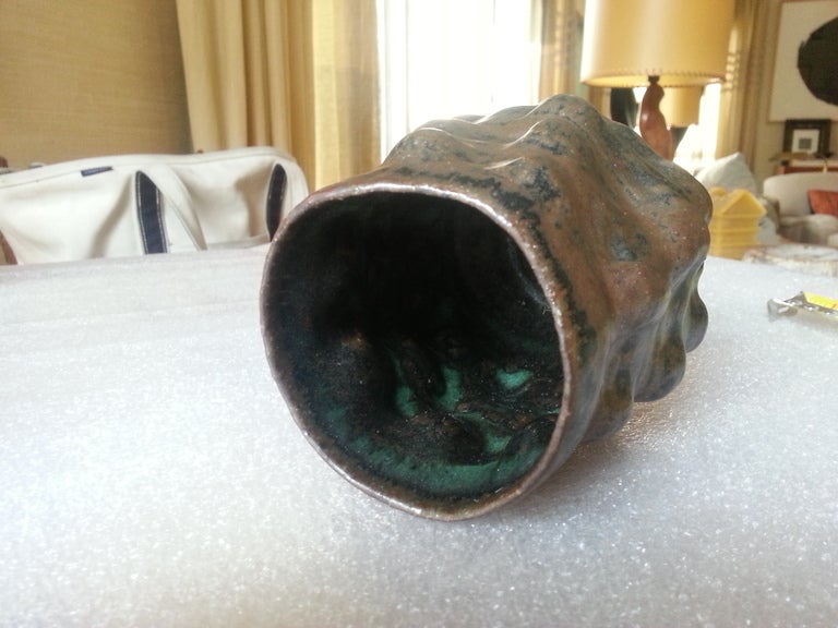 Danish Studio Ceramic Vase, Style of Axel Salto In Excellent Condition For Sale In NYC, NY