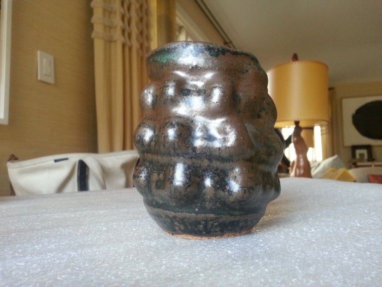 Danish Studio Ceramic Vase, Style of Axel Salto For Sale 1