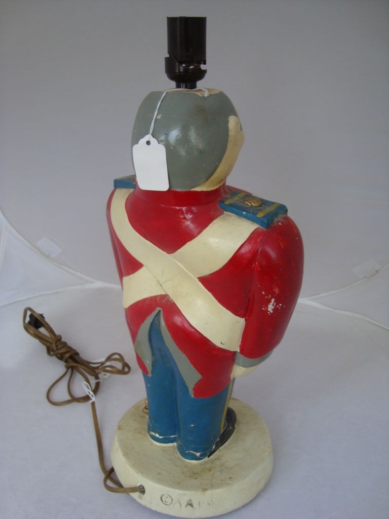 Mid-20th Century A Soldier Lamp attributed to Jacques Adnet