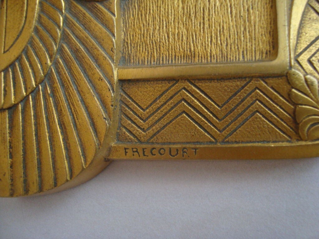 French Art Deco Bronze Inkwell by Maurice Frecourt