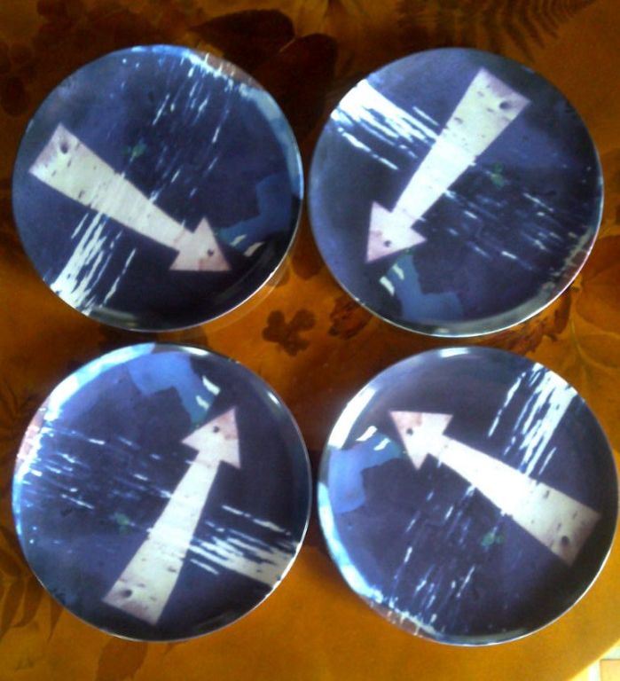 A Set of Eight Limited Edition Plates by Robert Rauschenberg