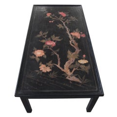 Antique Coffee Table incorporating an older Chinese Lacquer Panel