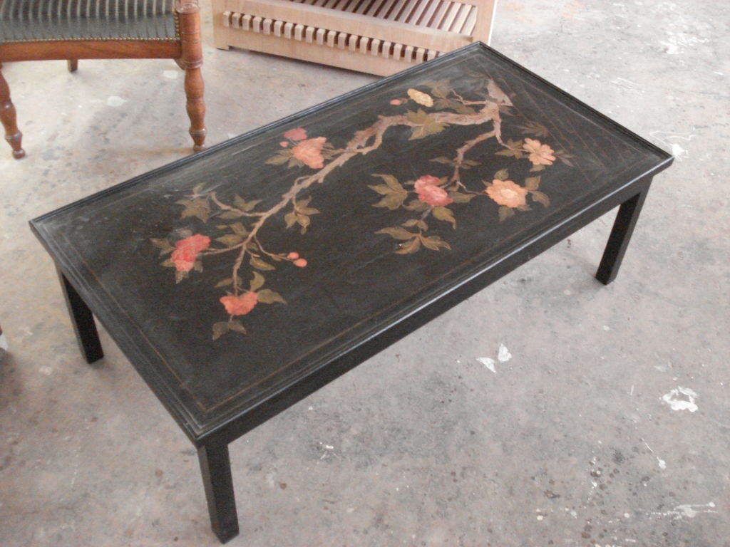 Coffee Table incorporating an older Chinese Lacquer Panel