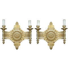 A Set Of Four Neoclassical Gilt Bronze Wall Lights /sconces