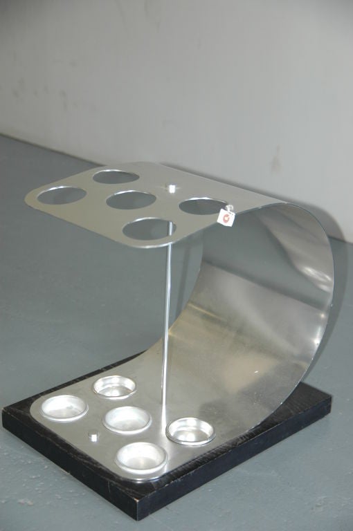 A Modernist Ebonized And Aluminum Umbrella Stand 2