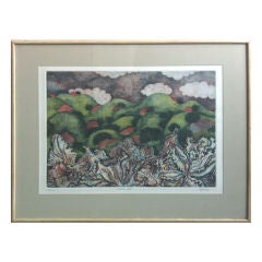 A Print called Haitian Hills by Rolande