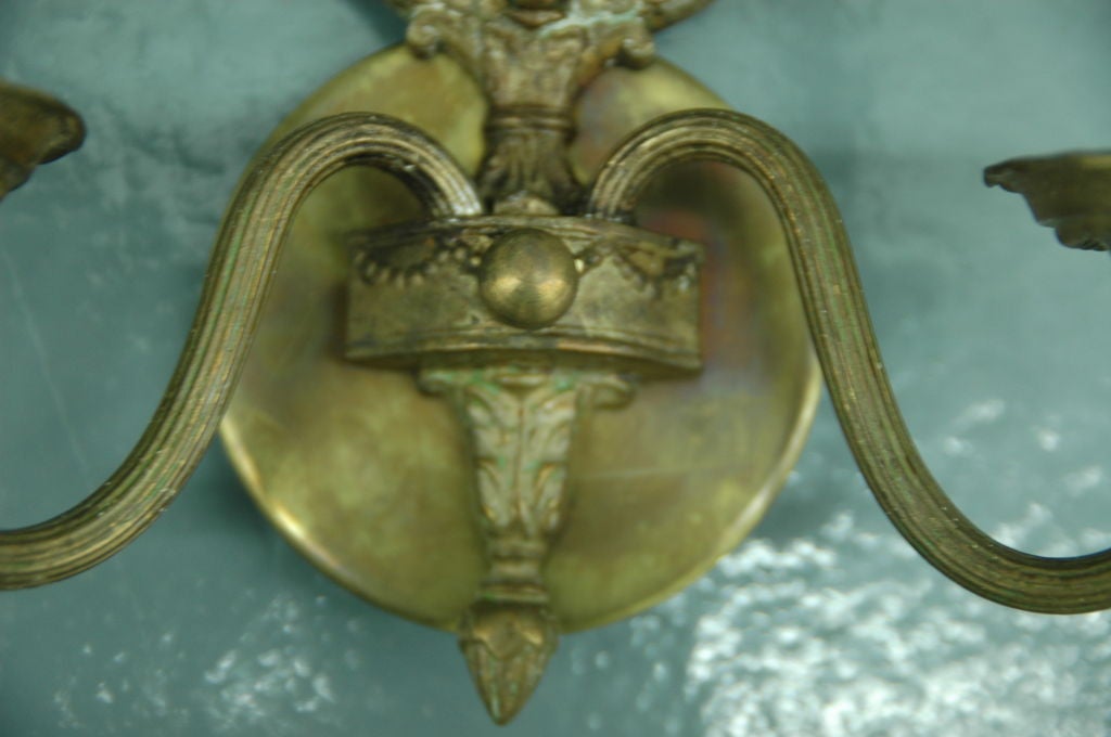American Pair of Neoclassical Sconces from the Ryerson Mansion