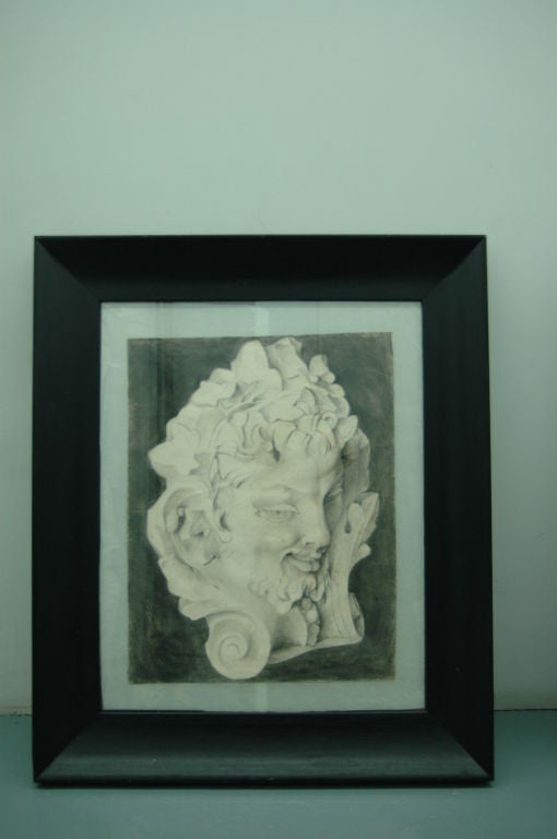 Italian Framed Charcoals on Paper, Pair