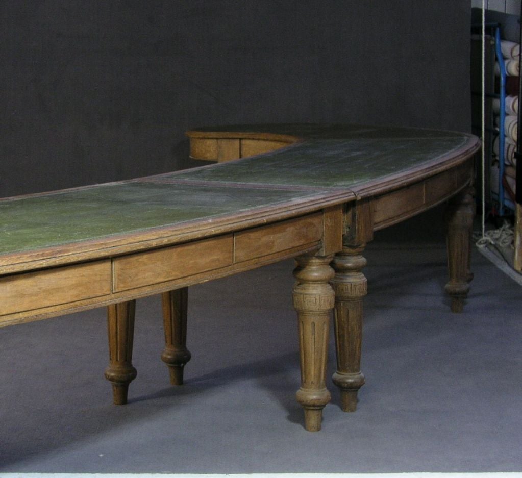 **Discounted by 50% (from $8,750) during Drake gallery renovation**

A beautiful late 19th century oak table with inset leather top. Would be well-suited in a large library, conference room or as a display table in a retail environment. (Also,