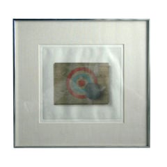 Vintage An Etching with a Bullseye target and stone