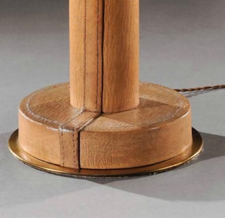 Mid-20th Century Paul Dupre-Lafon Style Leather Desk Lamp