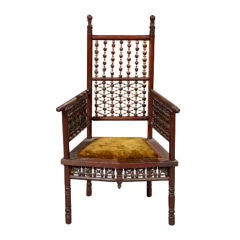American Elizabethan Revival Bobbin Chair in Walnut