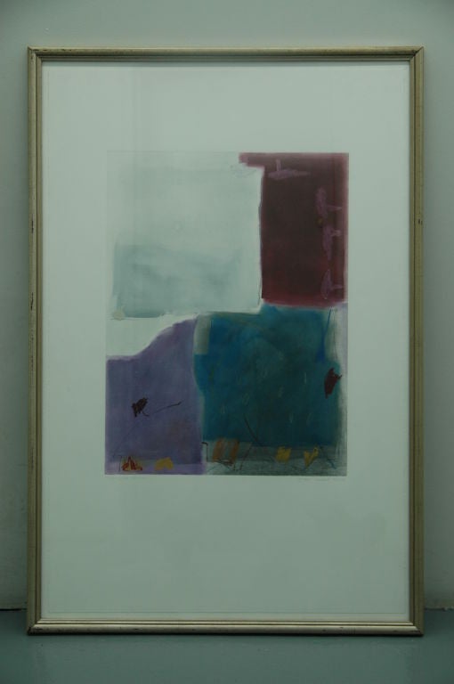 Abstract work dated '1985' and signed 'Isabel Field' by the artist in lower right corner.

Artist bio as found on the U.S. Dept of State 'Art in Embassies' website:

'Isabel Field was one of the founding members of the Printmakers, Inc., a