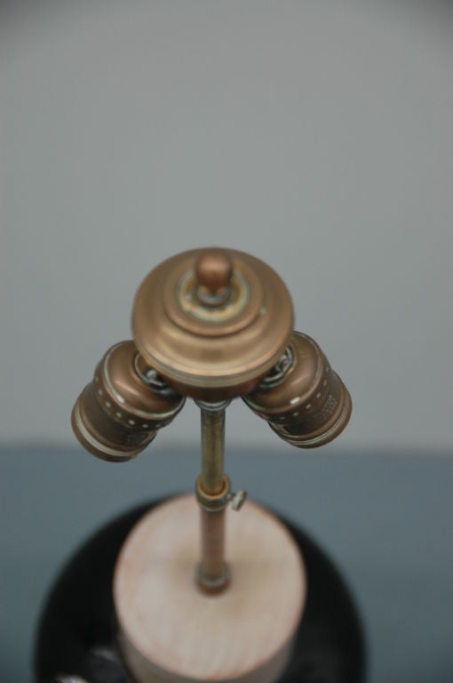 Earthenware vase mounted as a table lamp by William Billy Haines