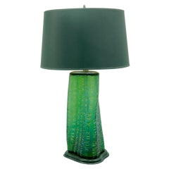 Hand-blown Crocodile Patterned Glass Table Lamp