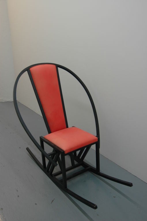 A Rocking Chair in the Memphis Design Style of Michele de Lucchi