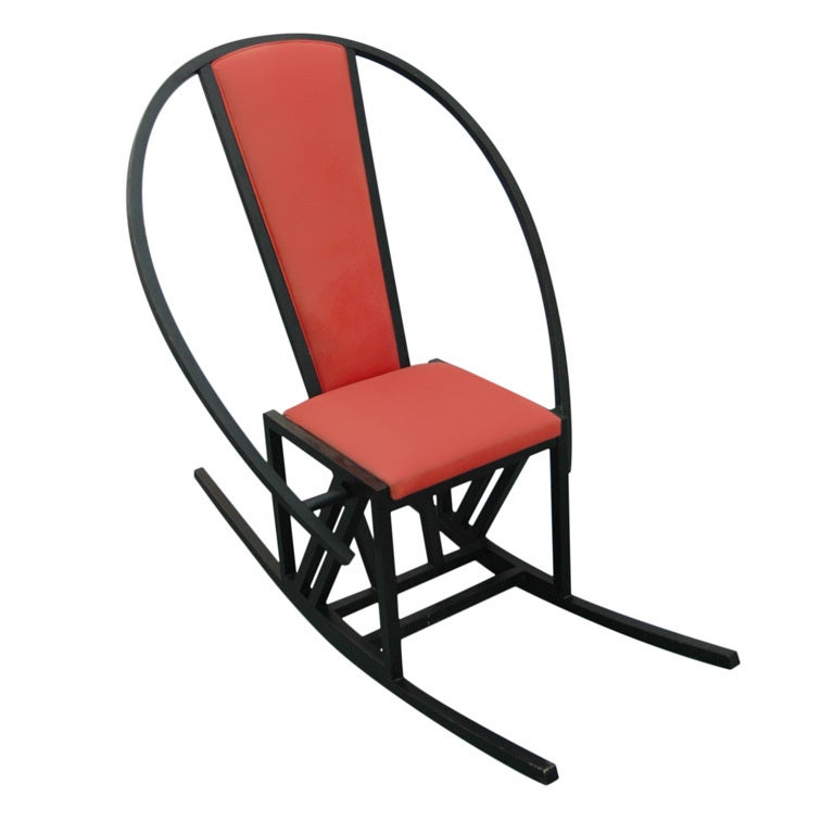 A Rocking Chair in the Memphis Design Style of Michele de Lucchi at