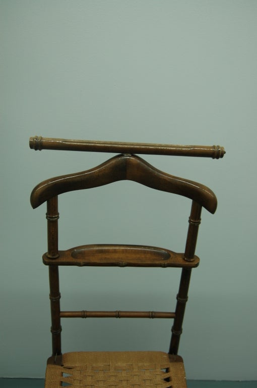 Mid-20th Century An Italian Faux Bamboo and Rope Valet Chair