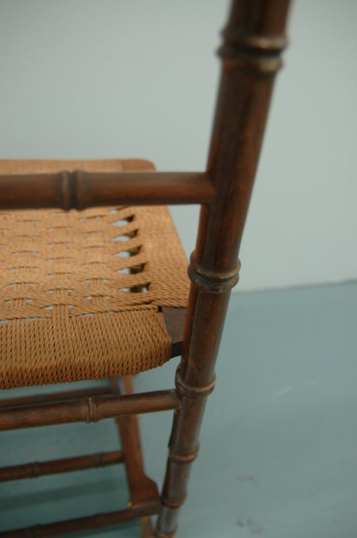 An Italian Faux Bamboo and Rope Valet Chair 2