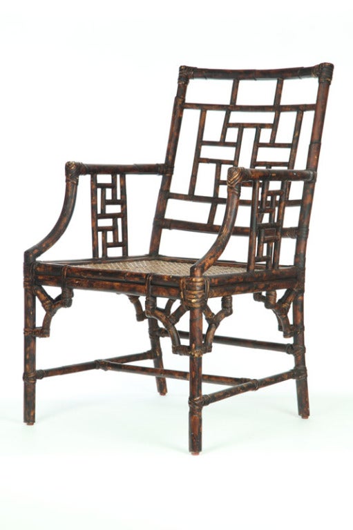 Chinese Pair of Bamboo Armchairs