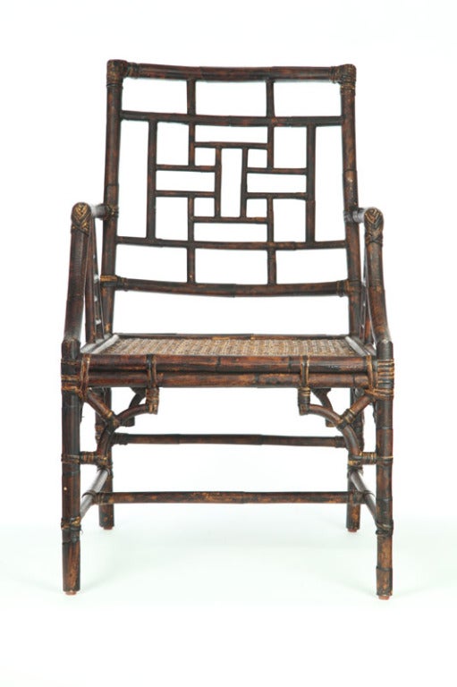 19th Century Pair of Bamboo Armchairs