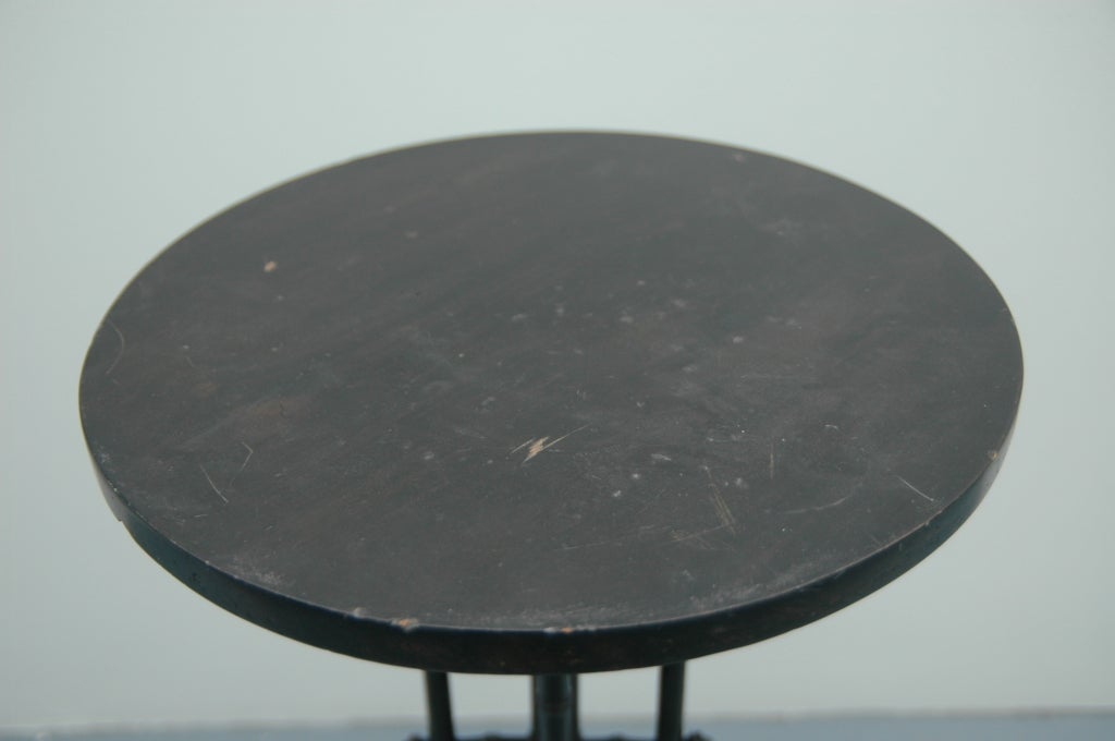 English Aesthetic Period Ebonized Round Occasional Side Table