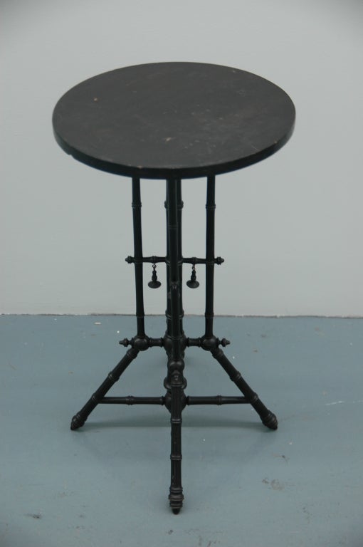 Aesthetic Period Ebonized Round Occasional Side Table In Good Condition In NYC, NY