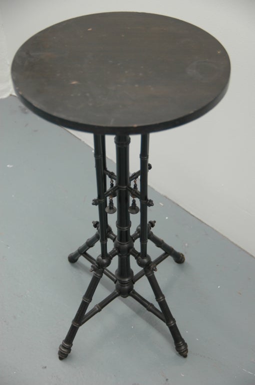 Aesthetic Period Ebonized Round Occasional Side Table 4