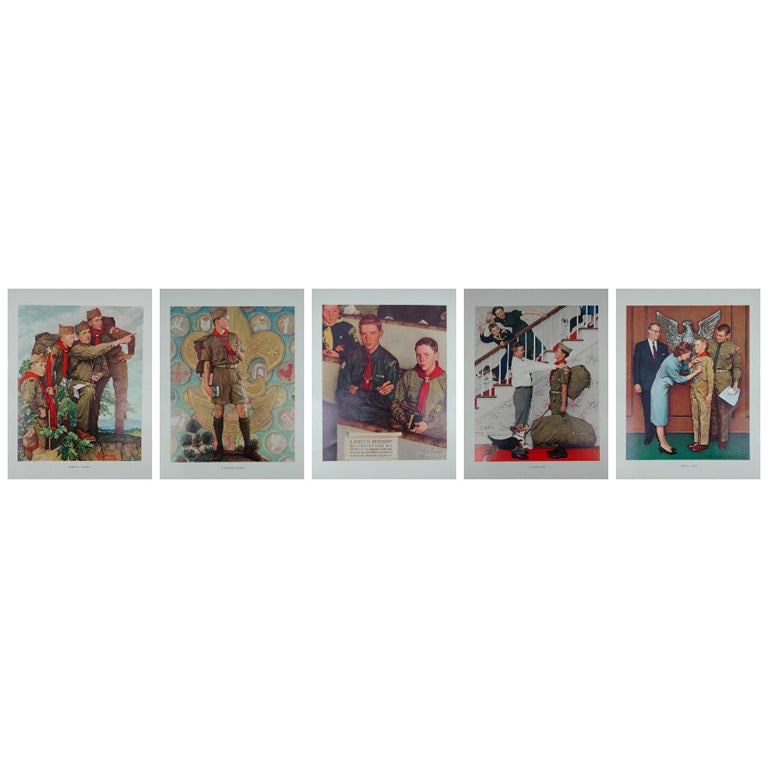 Set of five prints after Norman Rockwell For Sale