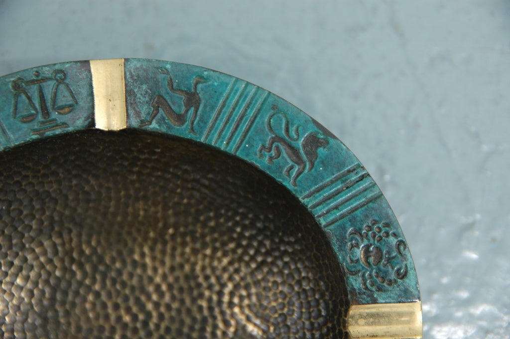Israeli A Bronze Ash Tray or Dish with the Signs of the Zodiac