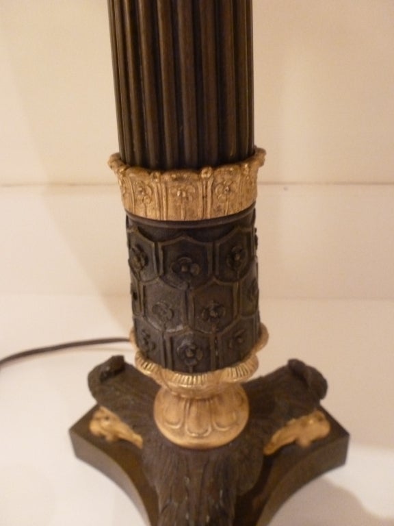Ormolu Fine Gilt Bronze Empire Candelabra Lamp For Sale