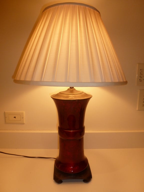 Unusual Gu Form Vase In Red Mercury Glass For At 1stdibs Gu Form Glass Vase Later Converted To A Table Lamp In Deep Red Mercury