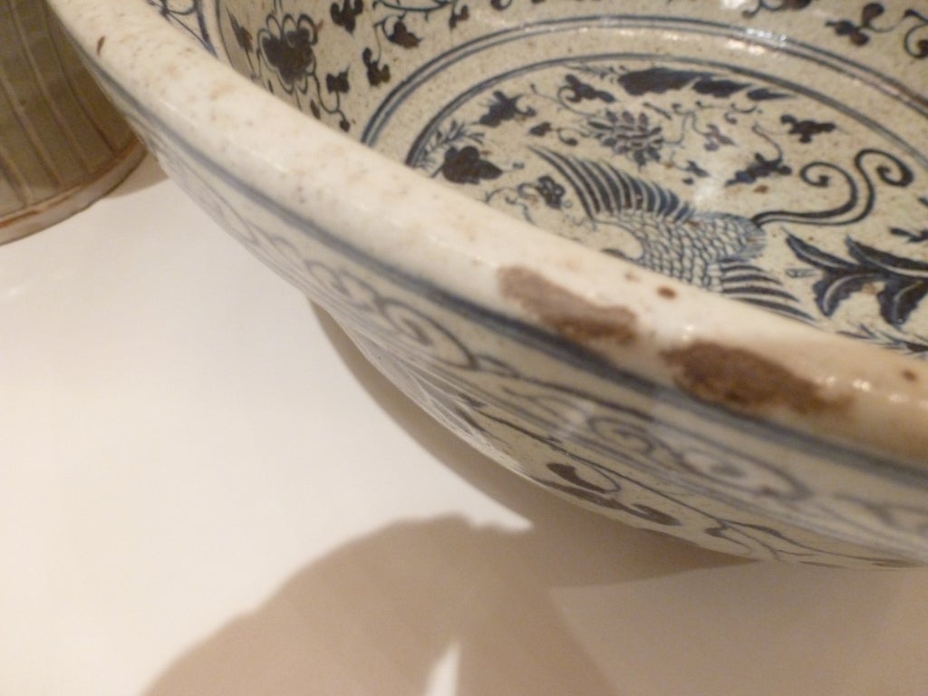 Chinese Export Large Blue and White Ceramic Bowl