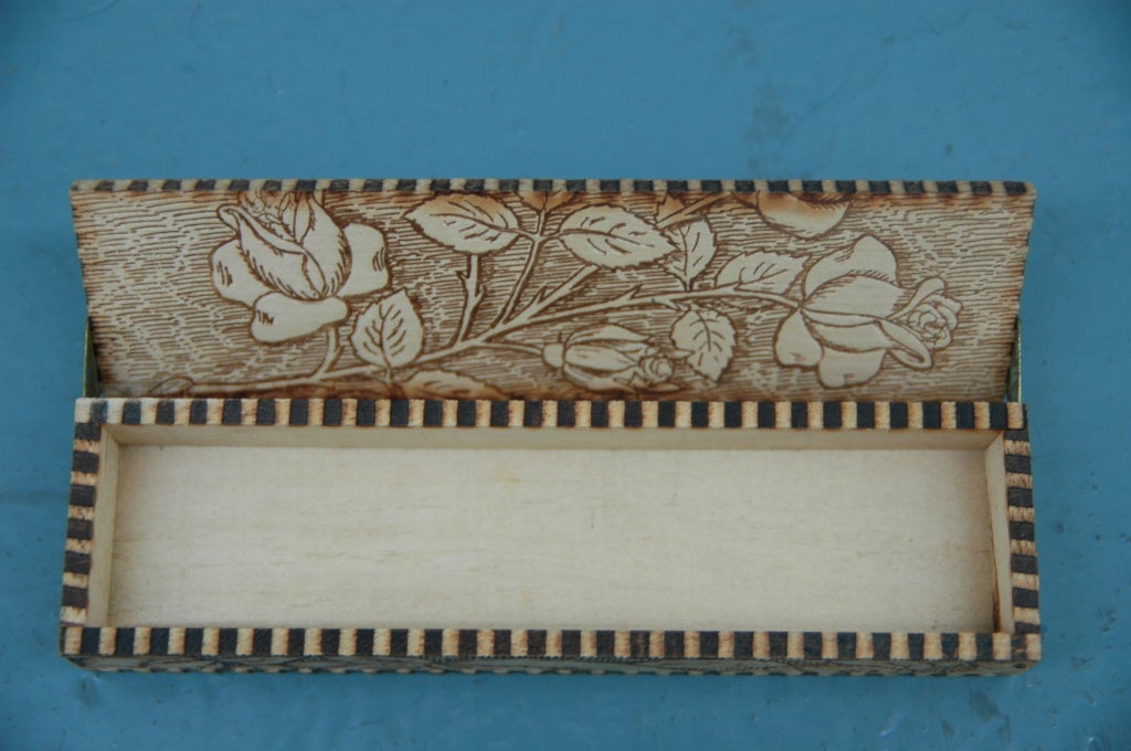 American Six-Piece Stationary Set with Pyrography Decoration For Sale