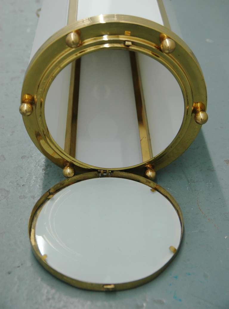 Frosted Large Art Deco Style Brass Lantern